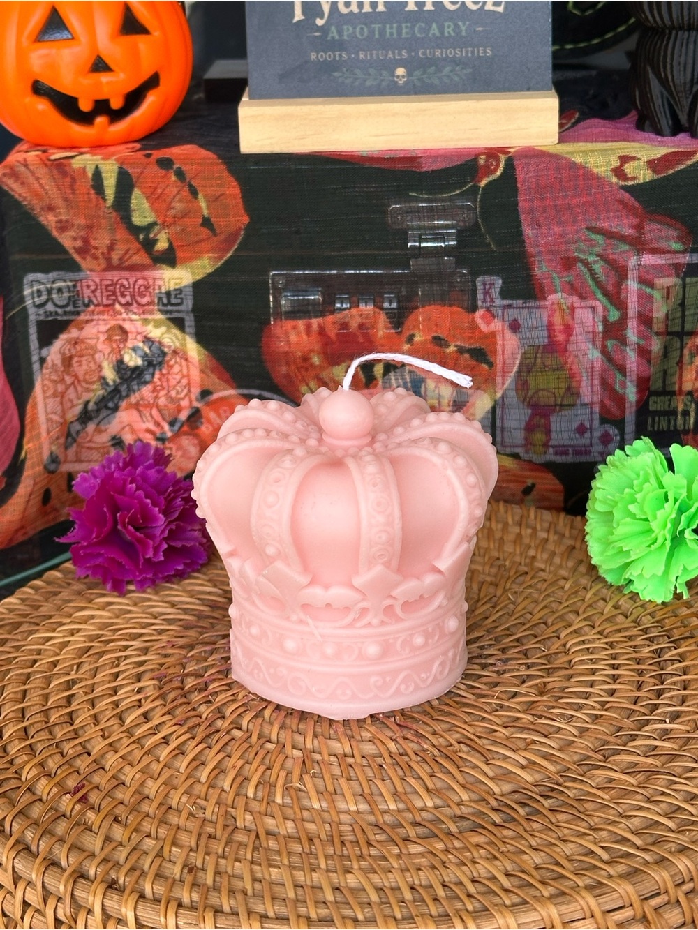Pink Royal Crown Candle – Ornate Regal Statement Candle